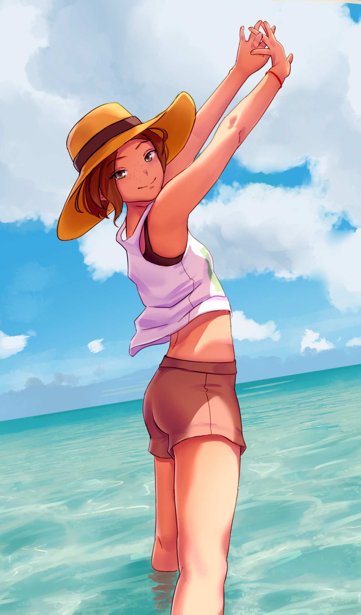 夏日海滩少女