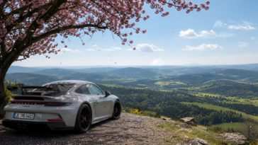 保时捷911 GT3樱花动态壁纸