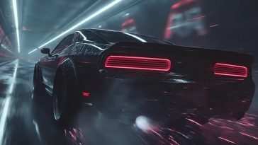 道奇挑战者动态壁纸：光影穿梭夜跑者