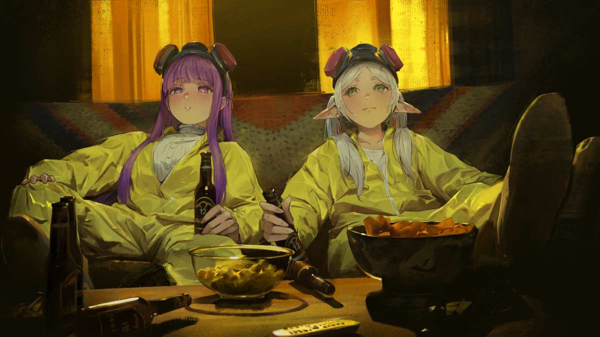 二次元动漫女孩休闲时光