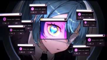初音未来动态壁纸：蓝发蓝眼出错瞬间