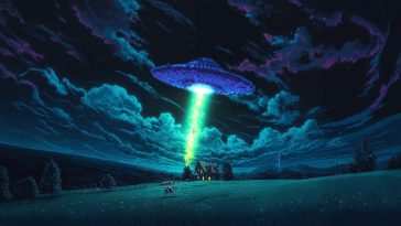 星空飞碟动态壁纸