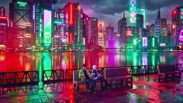 赛博朋克霓虹灯动态壁纸