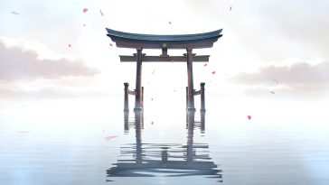 日式神社水景动态壁纸