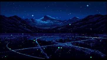 星空午夜草甸山动态壁纸
