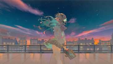 萤火虫城市景观黄昏本海星轨 · 动态壁纸