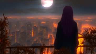 满月的城市景? · 动态壁纸