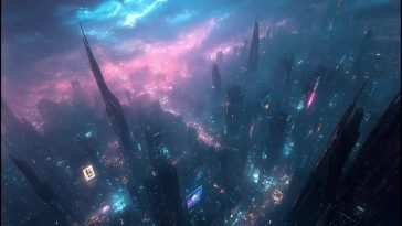 Megalopolis未来主义空中赛博朋克新景? · 动态壁纸