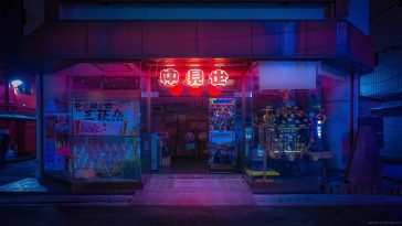 日本霓虹灯杂货店夜街 · 动态壁纸