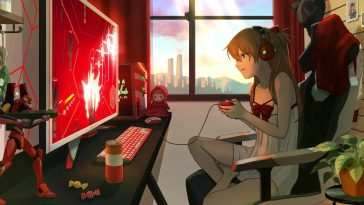 Asuka玩电子游戏Evangelion 3.0 + 1.0 · 动态壁纸