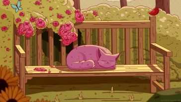 Purrple Cat Napping Live Wallpaper