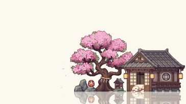 Springtime Kyoto Pixel Live Wallpaper