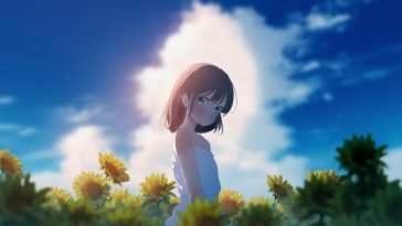 向日葵田里的动漫女孩 · 动态壁纸