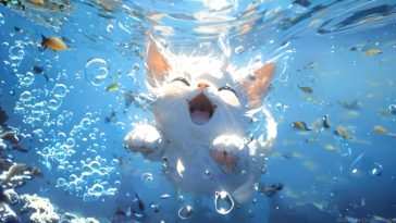 猫在水中微笑 · 动态壁纸