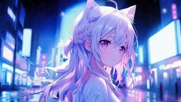 雨中的Neko动漫女孩 · 动态壁纸