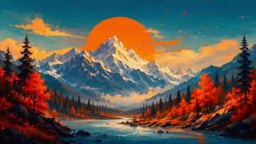 Autumn River Mountain Live Wallpaper