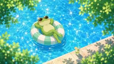 夏日青蛙凉爽氛围 · 动态壁纸