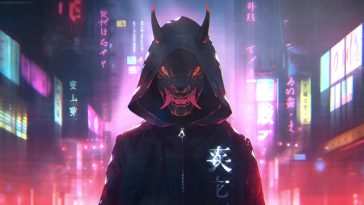 Oni Mask赛博朋克城 · 动态壁纸